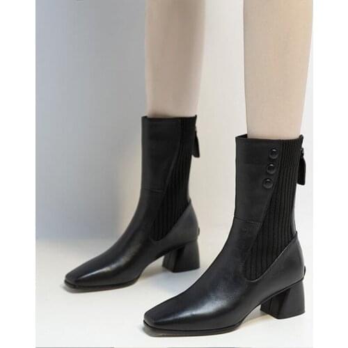 Winter Soft PU Leather Boots Womens Ankle Boots Women Shoes Ladies Fashion Boots Zippers Shoe Female Comfort Footwear 2021 New