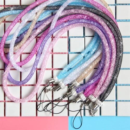 10pcs Mobile Phone Bling Glitter Neck Strap Lanyards Keys ID Cards Gym Lanyards Diamond Neck Lanyard Multi-function Straps
