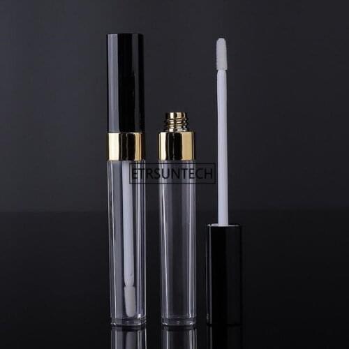 100pcs 5ml Gold Clear Plastic Empty lip Gloss Lipstick Tubes Containers Wholesale Retail refillable Lip oil Packaging F20171659