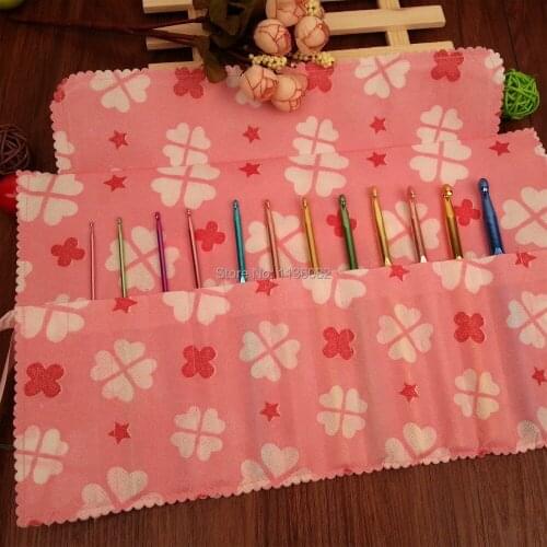 Free Shipping 12Pcs/Set Multicolour Aluminum Crochet Hook Knitting Kit Needles Set Weave Craft Yarn Stitches