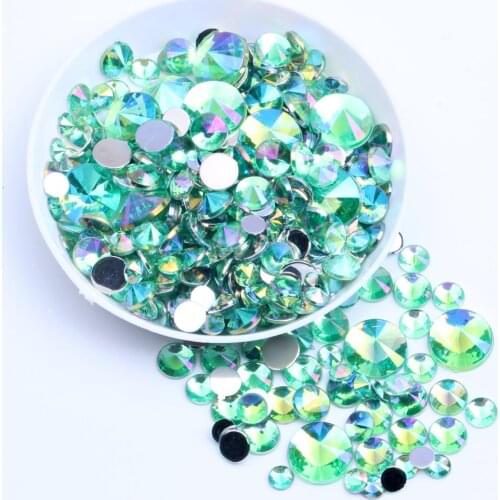 Non Hotfix Acrylic Rhinestones Flatback Pointed 2000pcs 10mm AB Colors Glue On Beads For Crafts Jewelry Making DIY Decorations