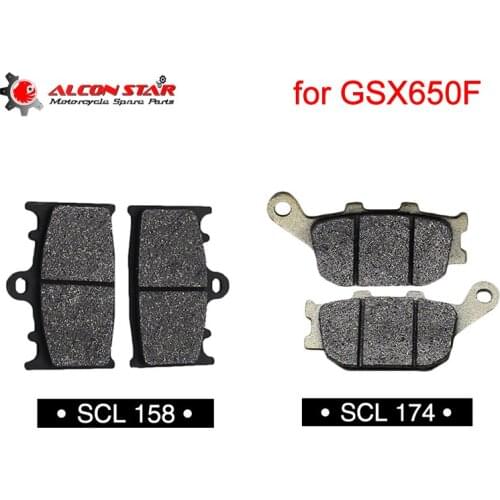 Alconstar- For Suzuki GSX650F GSX 650F 2008 2009 2010 2011 2012 2013 2014 Front and Rear Disc Brake Pads Motorcycle Brake System