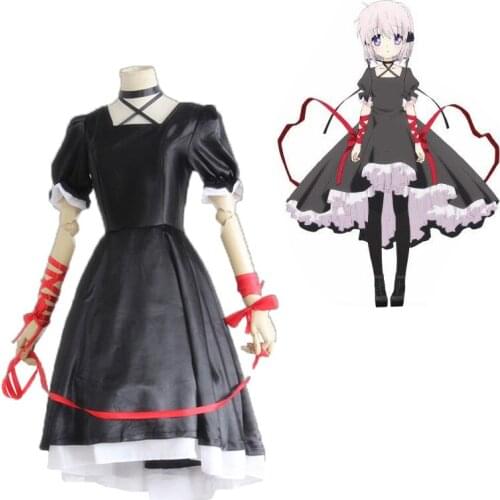 Anime Rewrite Cosplay Black Maid Dress for Women Black Halloween Party Cosplay Costume Carnival Clothing for Female 89