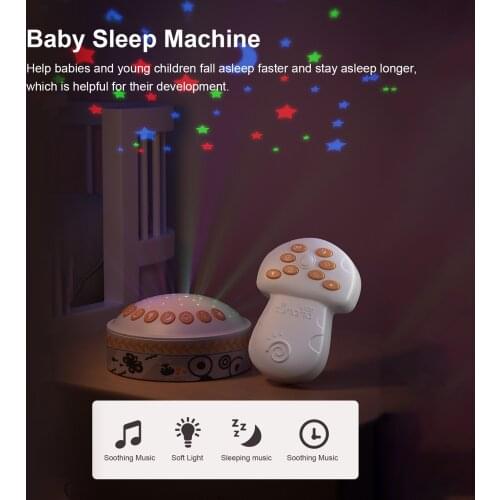 White Noise Machine Baby Sleep Machine Home Use Lovely Sleep Therapy Relaxing Sound Machine Bedside Music Projector Night Light