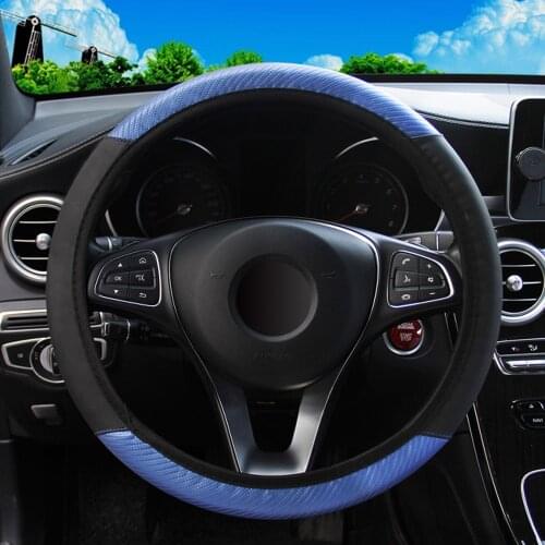 Carbon Fiber Car Steering Wheel Cover Car Steering Covers 5 Colors Universal Interior Accessories Car-Styling