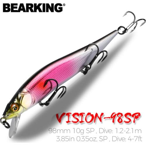 BEARKING 9.8cm 10g SP dive 2.1m professional Minnow Wobbler fishing lures quality jerkbaits Artificial Bait Predator tackles