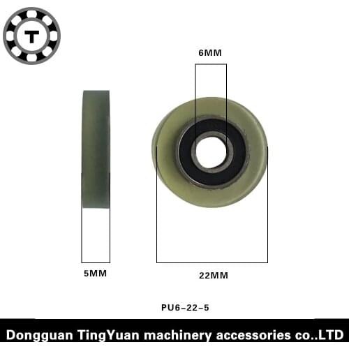 Free shipping 10PCS 696RS PU TPU bearing wheel roller for counter machine ball bearing wheel 6*22*5mm polyurethane forming