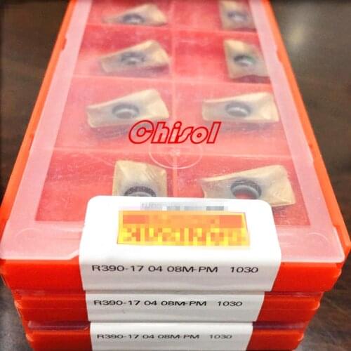 Free shipping R390-170408M-PM 1025 1030 4240 carbide milling inserts cutter milling cutting tools