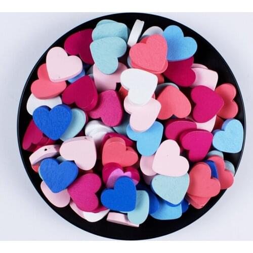 20/40/60Pcs Cute Heart Shape Wooden Loose Spacer Beads For Jewelry Making Handmade DIY Bracelet Necklace Crafts Accessories