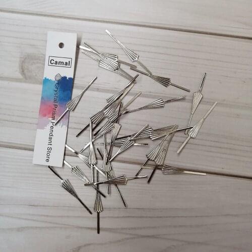 Camal 100pc 33mm Chrome Color Arrow Pin Metal Connector For Crystal Prism Bead Chandelier Pendant Lamp Wedding Party Part