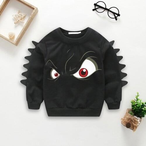 Childrens Clothing Autumn Baby Sweatshirts Sweater Animation Boys' Long Sleeve Black Eye Printed Sweater Kids Clothes