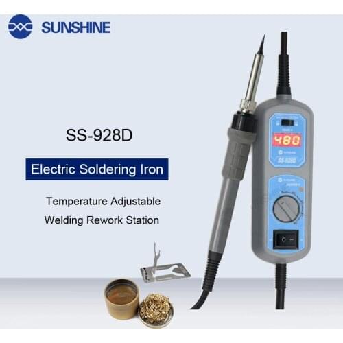 SS-928D 60W Electric Soldering Iron Temperature Adjustable Welding Solder Iron Rework Station Soldering Iron Repair Welding Tool