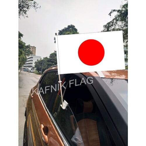 KAFNIK,30*45CM Japan Window Car Flags and Banners Countries World Custom Flags with 43/52cm flagpole for car decoration