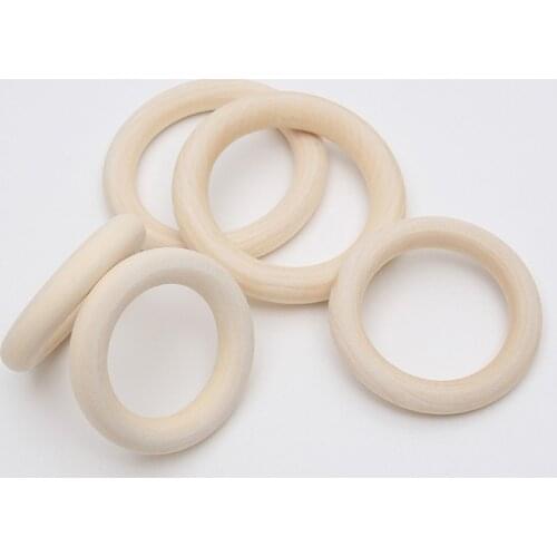 10pcs 4cm 1.57" Wooden Rings for Crafts Unfinished Wood Rings Solid Wooden Craft Rings for DIY Jewelry Making
