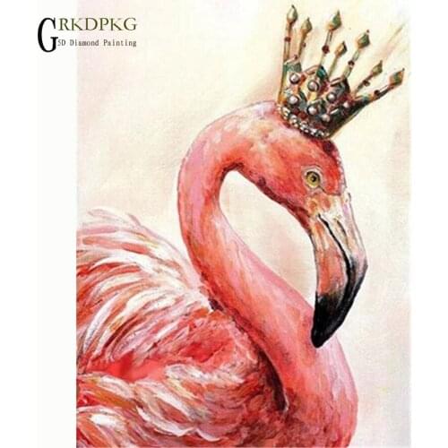 DIY diamond painting full drill square diamond embroidery Cross stitch pictures of rhinestones Wedding decoration Flamingo drill