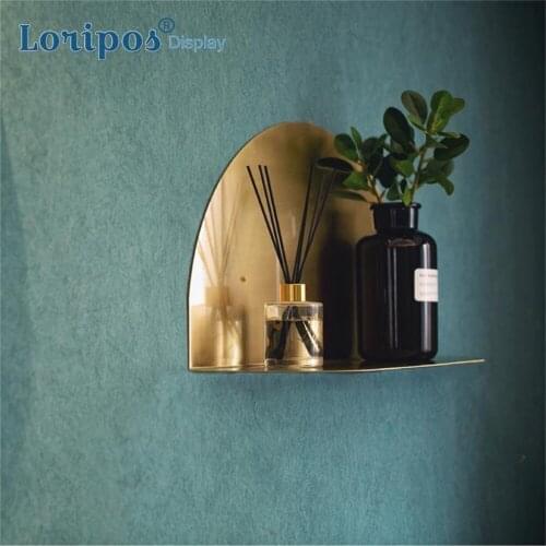 Nordic Living Room Wall Shelf Bathroom Kitchen Sundries Organizer Bracket Wall Mounte Shelf Brass Wall Decorative Plate Rack