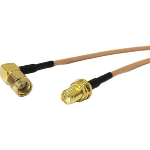 New SMA Female nut Switch RP-SMA Right Angle male Cable adapter RG316 Wholesale Fast Ship 15CM 6" for wireles modem