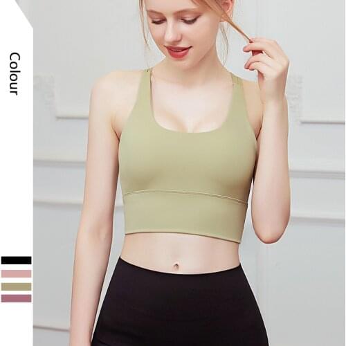 Brand new design cross back activity yoga underwear ladies shockproof exercise sports bra running vest