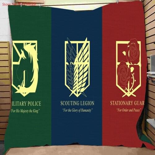 Attack on Titan Quilt Anime Print Blanket Air Conditioning Blanket Custom Blanket Bed Cover Anime Japan Series Quilt Cover