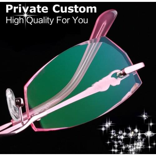 High Clear Eye Glasses Frames For Women Famous Designer Rimless Eyeglasses Female Computer Prescription Complete Spectacles 642