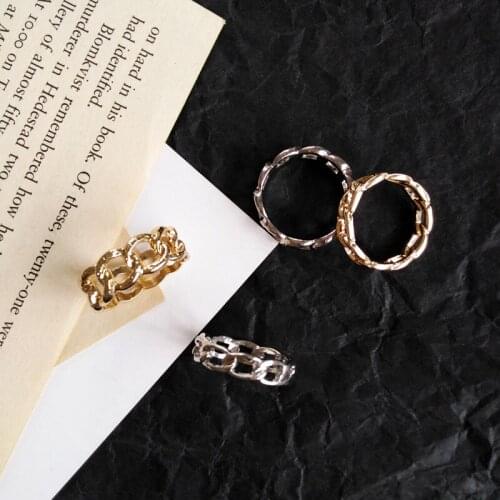 Simple Gold Color Chain Bohemian Rings Indian Jewelry
