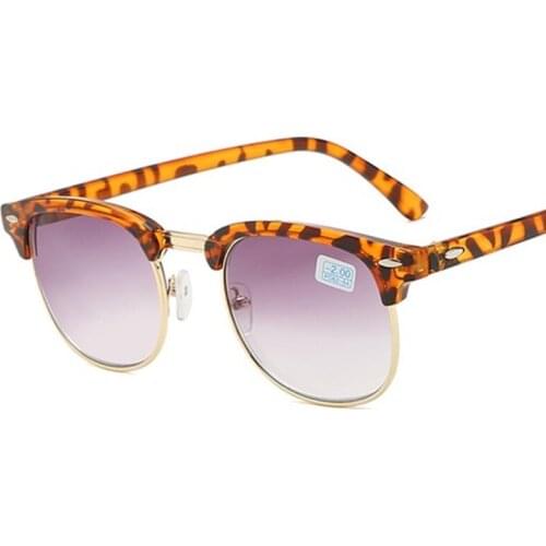 Prescription Sunglasses With Leopard Cat Eye Diopter SPH -0.5 -1.0 TO -5.5 -6.0 Men Women Fashion Myopia Spectacles Nearsighted