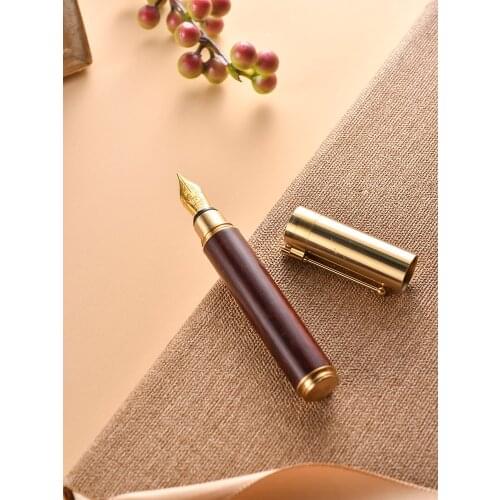 Luxury Signature Pen, Brass Sandalwood Pen Mini Pocket Fountain Pen , Pen Gift
