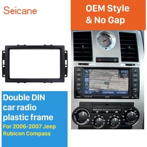 Seicane Double Din Auto Radio DVD Player Panel Frame Cover Trim for Jeep Rubicon Compass Car stereo refitting kit in dash