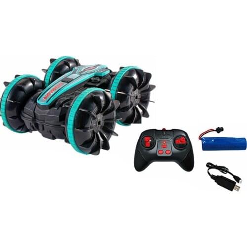 Stunt RC Car 1200MAh 4Wd Water & Land 2In1 Remote Control Car 2.4G Double Side Flip Amphibious RC Drift Car Toy