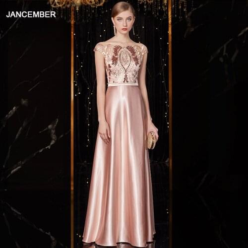 J1858 jancember plus size formal dresses o-neck appliques zipper back evening dress with cape vestidos largos de fiesta de noche