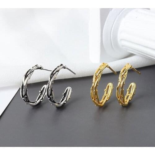 Gold Sliver Color Cross Stud Earrings Statement Small Earrings Hot Selling Minimalist Earrings High Quality Bijoux Geometric