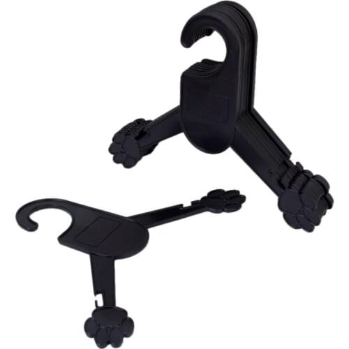10pcs Black Plastic Pet Dog Cat Animal Clothing Clothes Coat Hangers Size M-L