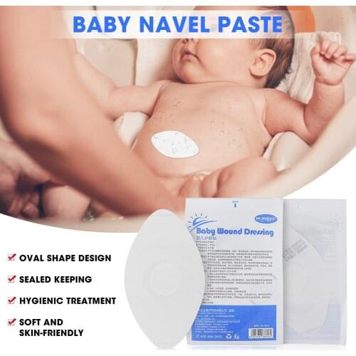 20pcs Baby Wound Dressing Sticker Oval Shape Newborns Swimming Bathing Waterproof Paste(White) Kids Supplies Abdominal Protector
