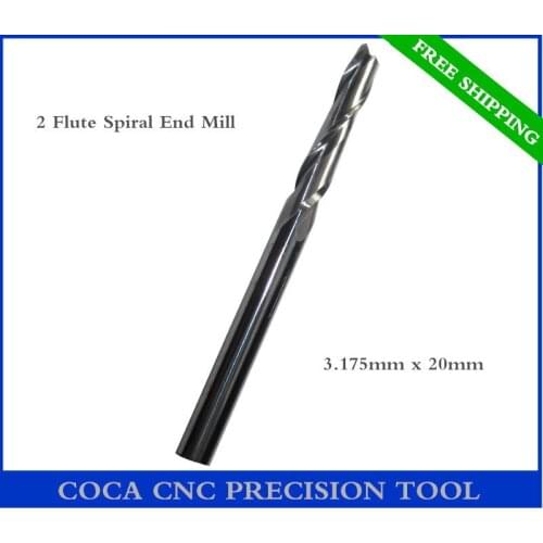 3.175mm*20mm,Freeshipping CNC Solid carbide woodworking insert router bit,Tungsten end mill,2 flute end milling,PVC,MDF,acrylic