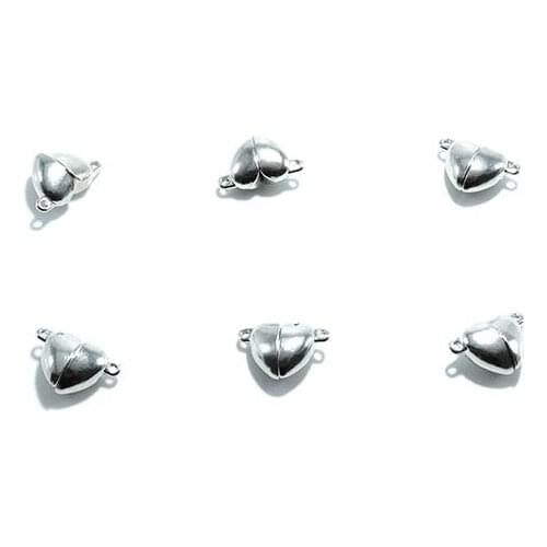 5pcs/pack Alloy Heart Shape Magnet Accessories For Jewelry Making Powerful Magnet Double Gang Beads For DIY Bracelet Necklace