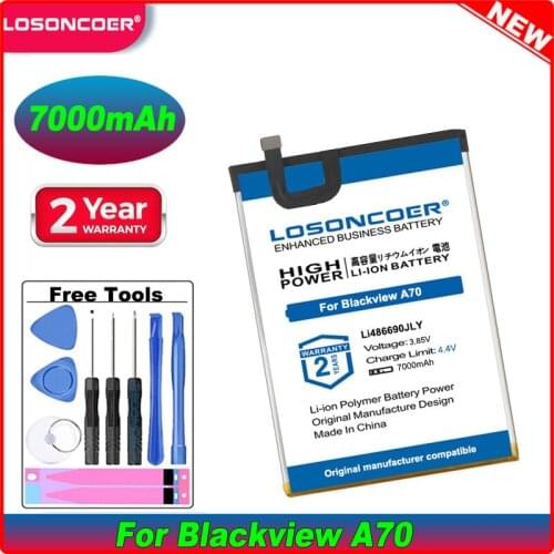 LOSONCOER 6400mAh For Blackview A70 Battery