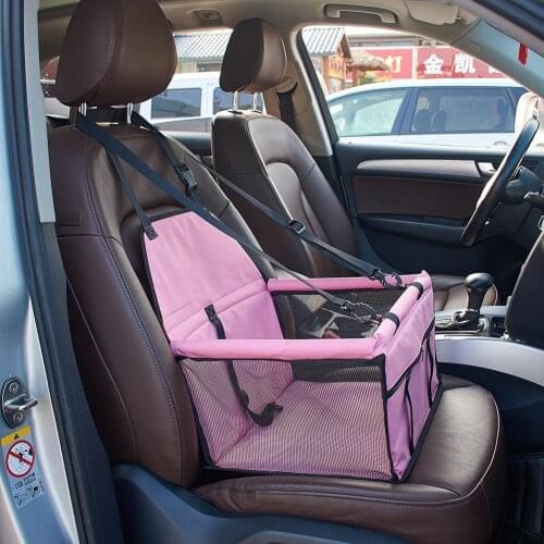 Car Safety Belt Booster Seat Carrier Basket Cat Puppy Dog Pet Travel Barrier Bag with PVC Pipe More Firmly and Strong