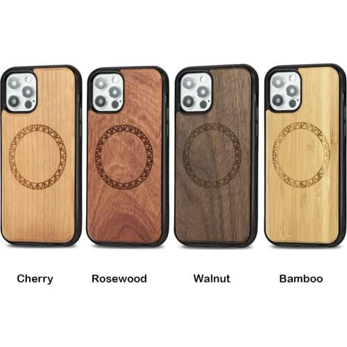 Magsafe Real Wood Phone Case For iPhone 12 Case Luxury Wooden Full Cover Shockproof Silicone TPU Coque For iPhone 12 Pro Funda
