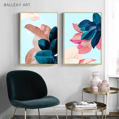 Leafs Floral Botanical Canvas Art Poster Nordic style Decorative Print Wall Painting Scandinavian Decoration Picture Home Decor