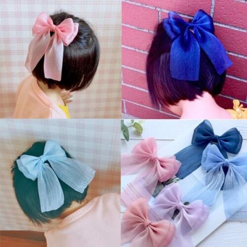 Kids Cute Bow Headband Fashion Girl Mesh Bow Hair Clasp Children Hairband Baby Birthday Party Hair Accessories