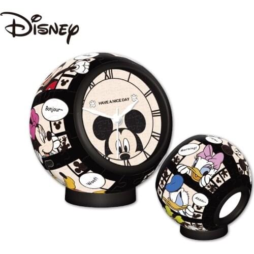 Disney Mickey Alarm Clock 3D Puzzle Home Decoration Minnie Alarm Clock Mini Alarm Clock Desk