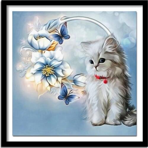 DIY Diamond Embroidery Cat Diy Diamond Painting Cross Stitch Picture Of Rhinestones Animals Garden Decoration