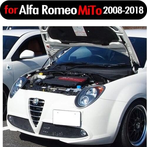 For Alfa Romeo MiTo 2008-2018 Front Bonnet Hood Modify Gas Struts Carbon Fiber Spring Damper Lift Support Absorber