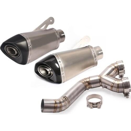 For BMW 2010-2014 S1000RR 2010-2016 S1000R Motorcycle Exhaust Pipe Delete Catalyst Mid Pipe Slip On 60 mm Muffler with DB Killer