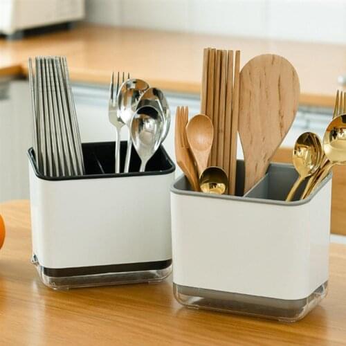 Spoon Fork Chopstick Storage Holder Double Layer Cutlery Drain Rack Tableware Knife Shelf Cutlery Organizer Kitchen Tools