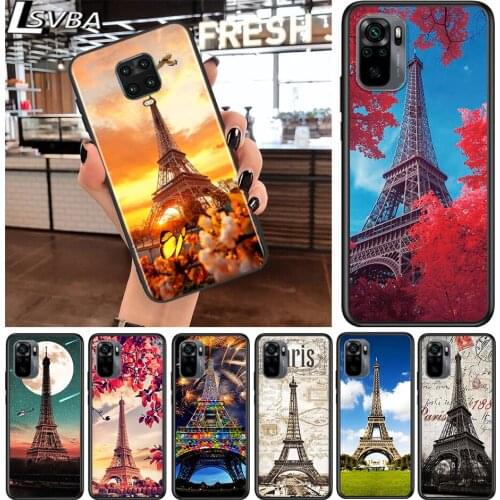Eiffel Tower for Xiaomi Redmi Note 10 10S 9 9T 9S 9Pro Max 8T 8Pro 8 7 6 5 Pro 5A 4X 4 Soft Black Phone Case
