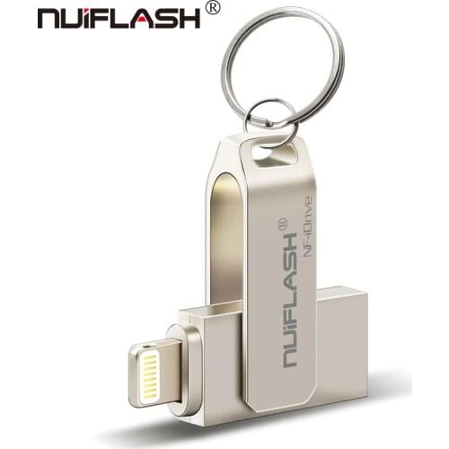 Metal USB Flash Drive 128gb OTG Pen Drive 32gb 64gb Usb 2.0 Flash Disk for iPhone X/8 Plus/8/7 Plus USB Memory Stick