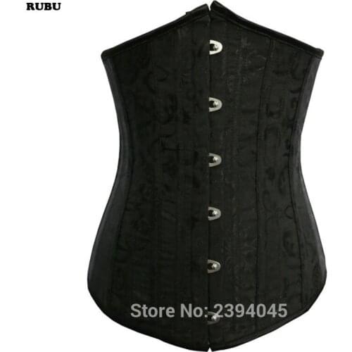 Hot-sale Women Satin Sexy Bustier Lace up Boned Top Corset Overbust Brocade Plus Size S M L XL-6XL