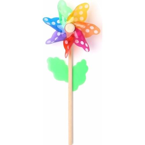 Windmill Toys Children Kids Garden Decoration 7 Leaves Colorful Outdoors Spinner