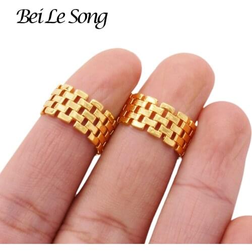 Gold color rings 24K for women wedding jewellery resizable Womens new year ring jewelry for girls bridal wife gift Dubai French